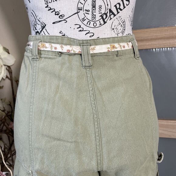 Abercrombie and Fitch Pants Womens Large Green Wide Cargo Leg Coastal Floral - Picture 11 of 15